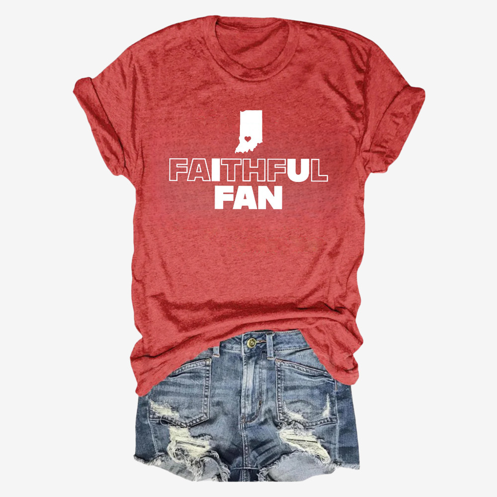 Indiana Hoosiers Faithful Fan T-Shirt Indiana Hoosier Football Clothes Good Gifts For Her