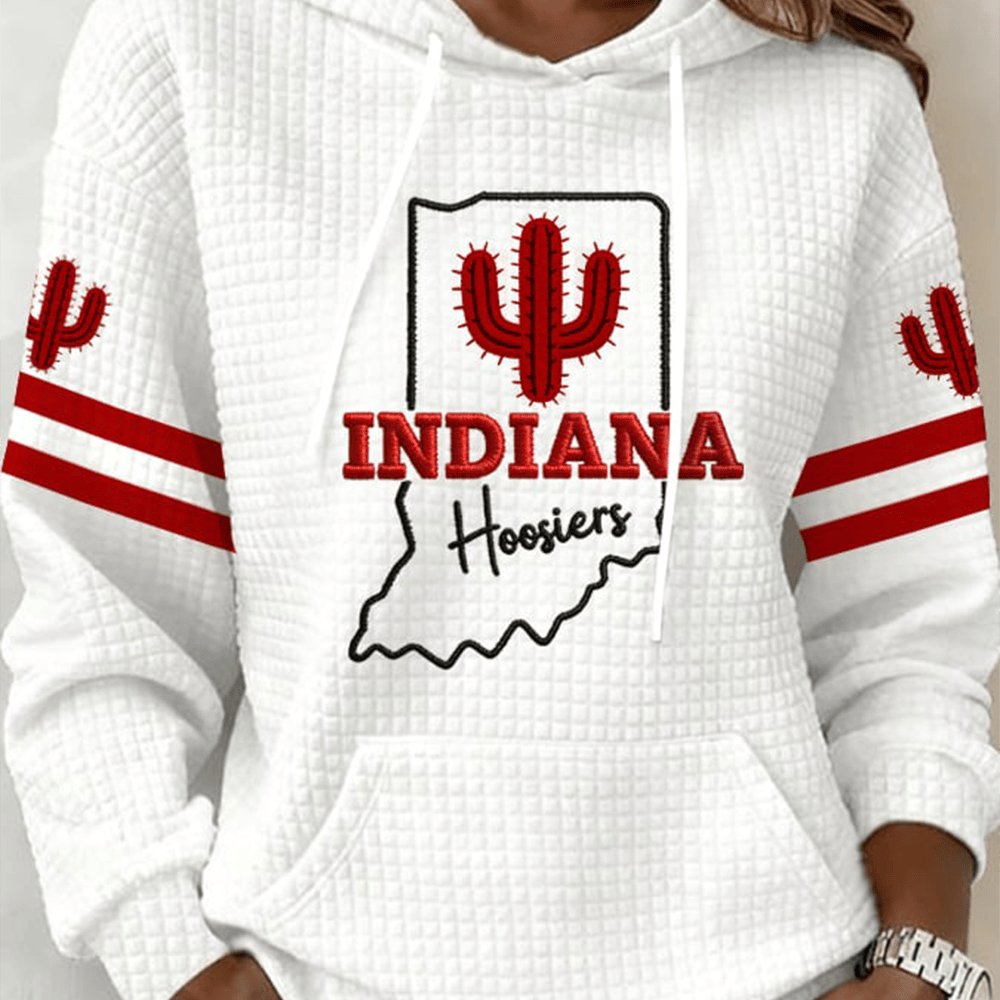 Indiana Hoosiers Football Hoodie Cactus Graphic Game Day Merch Indiana Hoosiers Lover Gifts