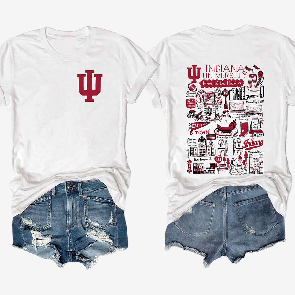 Indiana Hoosiers Football T-Shirt Game Day Indiana Hoosier Clothes Football Gift For Women