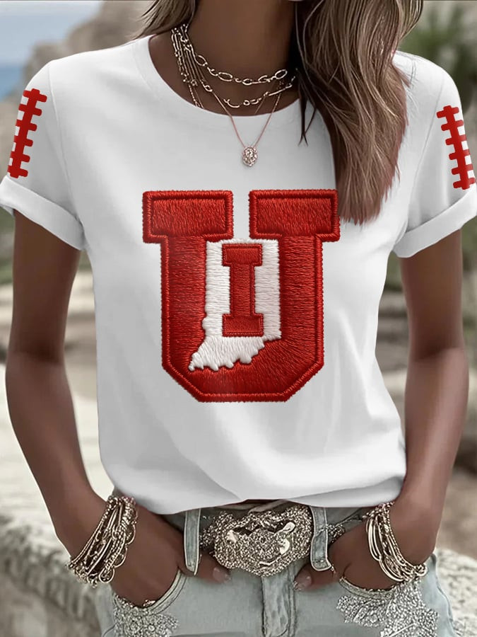 Indiana Hoosiers Football T-Shirt Game Day Indiana Hoosiers Clothes Gift For Girlfriend
