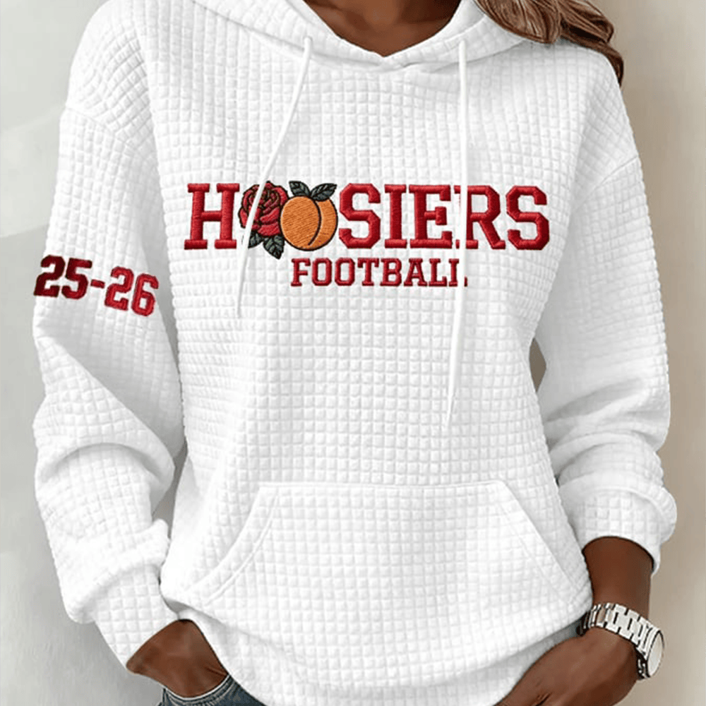 Indiana Hoosiers Peach Rose Bowl Hoodie Football Merch Gift Ideas For Her