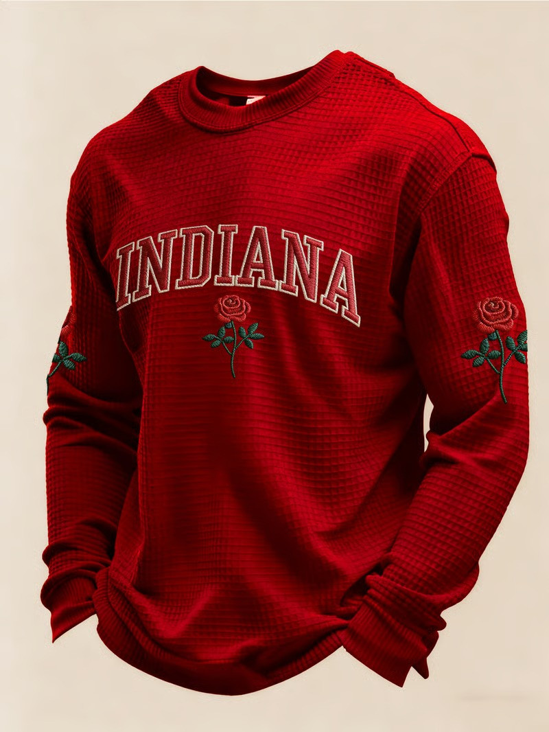 Indiana Hoosiers Rose Long Sleeve Shirt 2026 College Football Fan Apparel Best Gift For Family