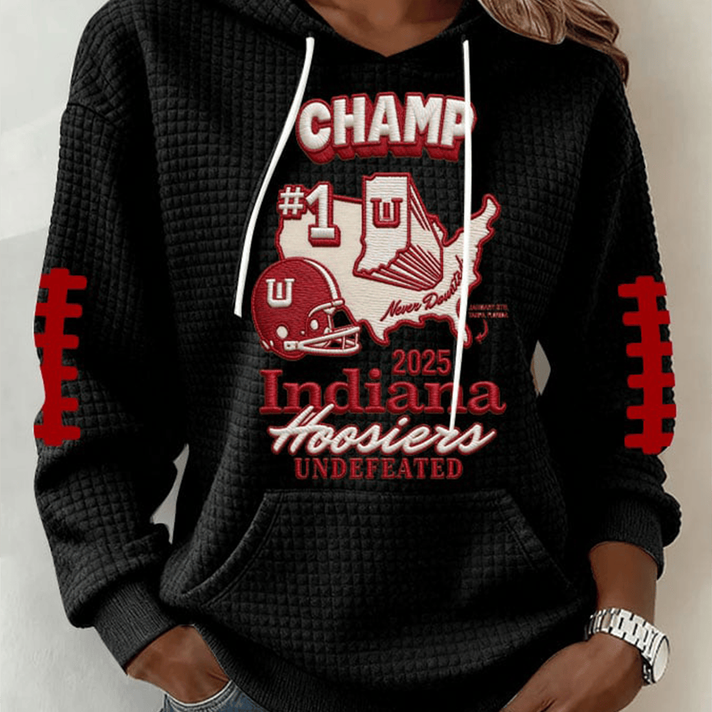 Indiana Hoosiers Undefeated Champ Hoodie IU Football National Championship Clothing
