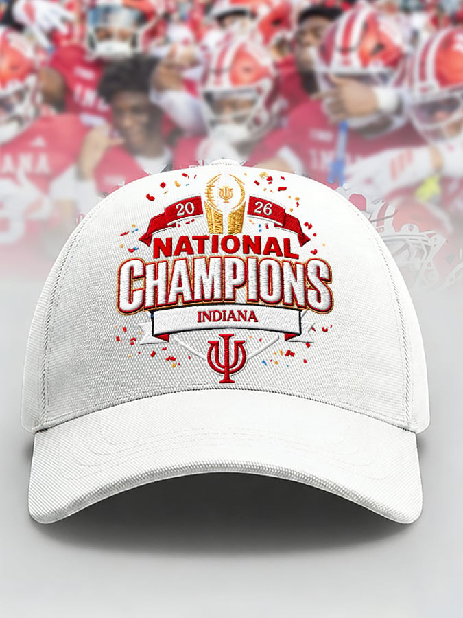 Indiana National Champions Hat Embroidered IU National Championship Merch Gifts For Football Fan