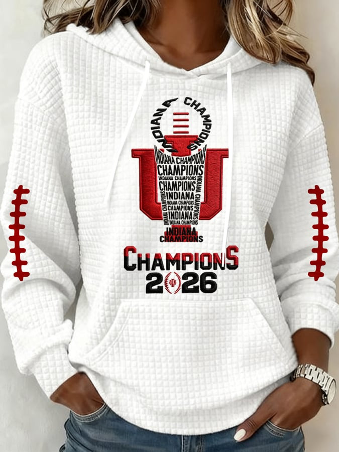 Indiana National Champions Hoodie Indiana Strong Hoodie IU National Championship Merch White