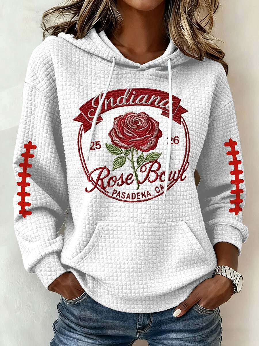 Indiana National Champions Waffle Hoodie Gameday Womens Clothes IU National Championship Merch Indiana National Champions Waffle Hoodie Gameday Womens Clothes IU National Championship Merch