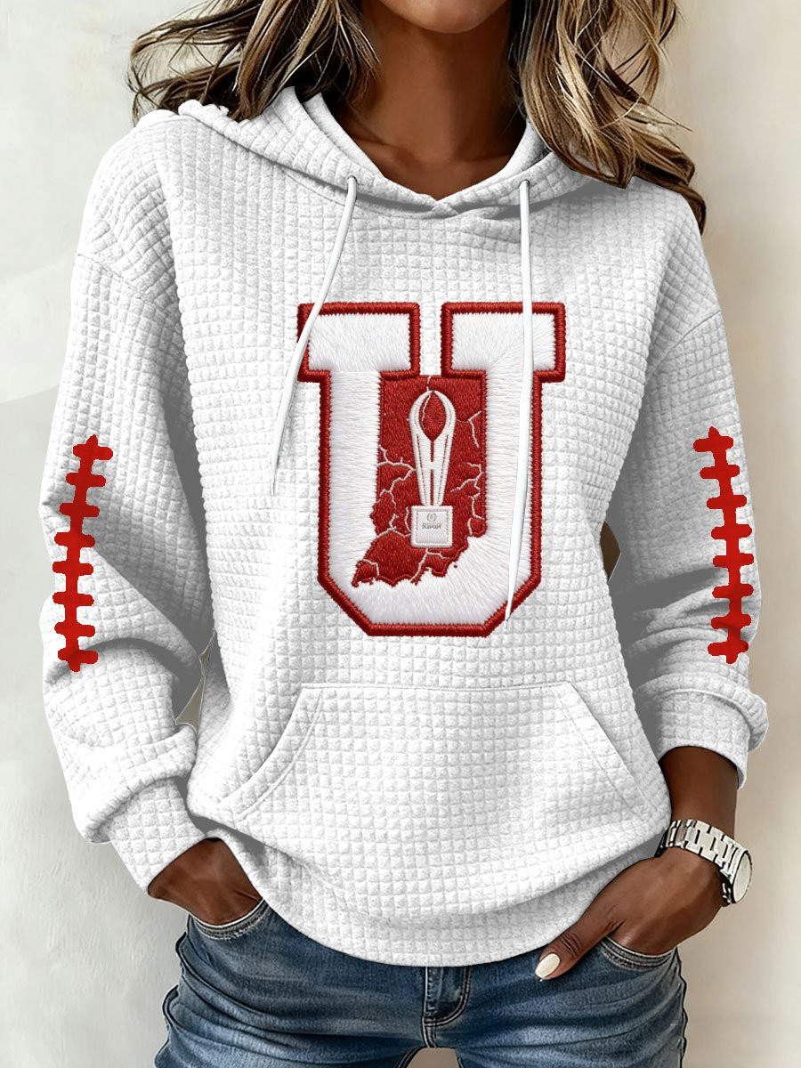 Indiana National Champions Waffle Hoodie IH Hoodie Indiana Football Women's Game Day Apparel