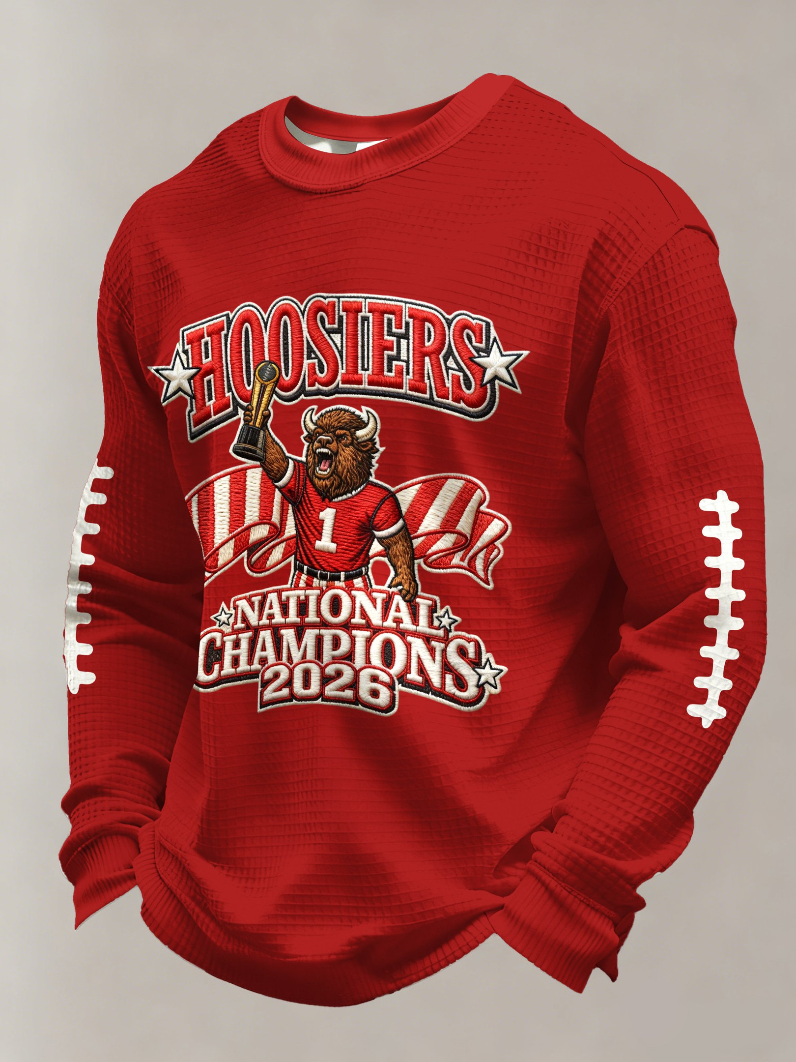 Indiana National Champions Waffle Long Sleeve Shirt IU National Championship Merch Hoosiers Shirt Indiana National Champions Waffle Long Sleeve Shirt IU National Championship Merch Hoosiers Shirt