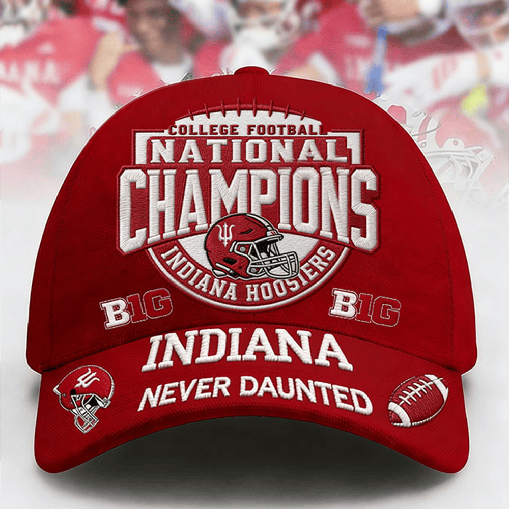 Indiana Never Daunted Football Hat IU National Championship Baseball Cap