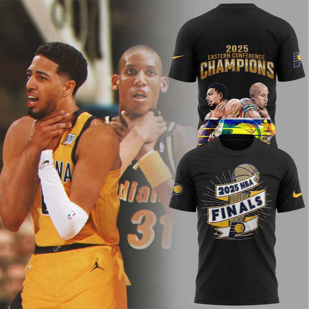 Indiana Pacers 2025 Eastern Conference Champions Black T-Shirt Present Gifts For Basketball Fans