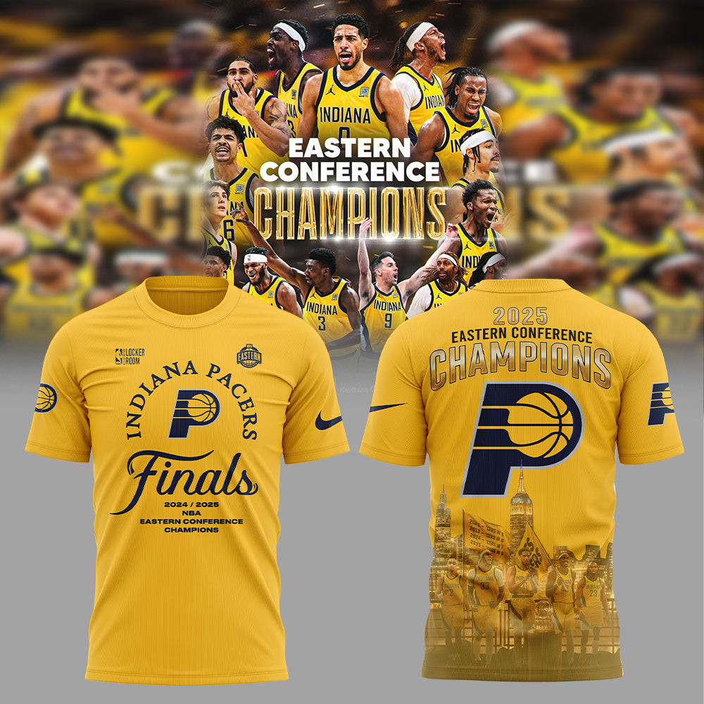 Indiana Pacers 2025 Eastern Conference Champions Blue T-Shirt Presents For Fan Lovers