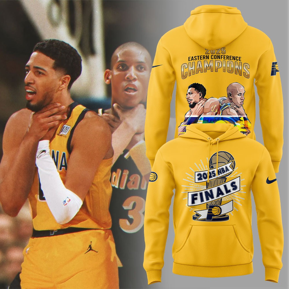 Indiana Pacers 2025 Eastern Conference Champions Yellow Hoodie Unique Gifts For Basketball Fans