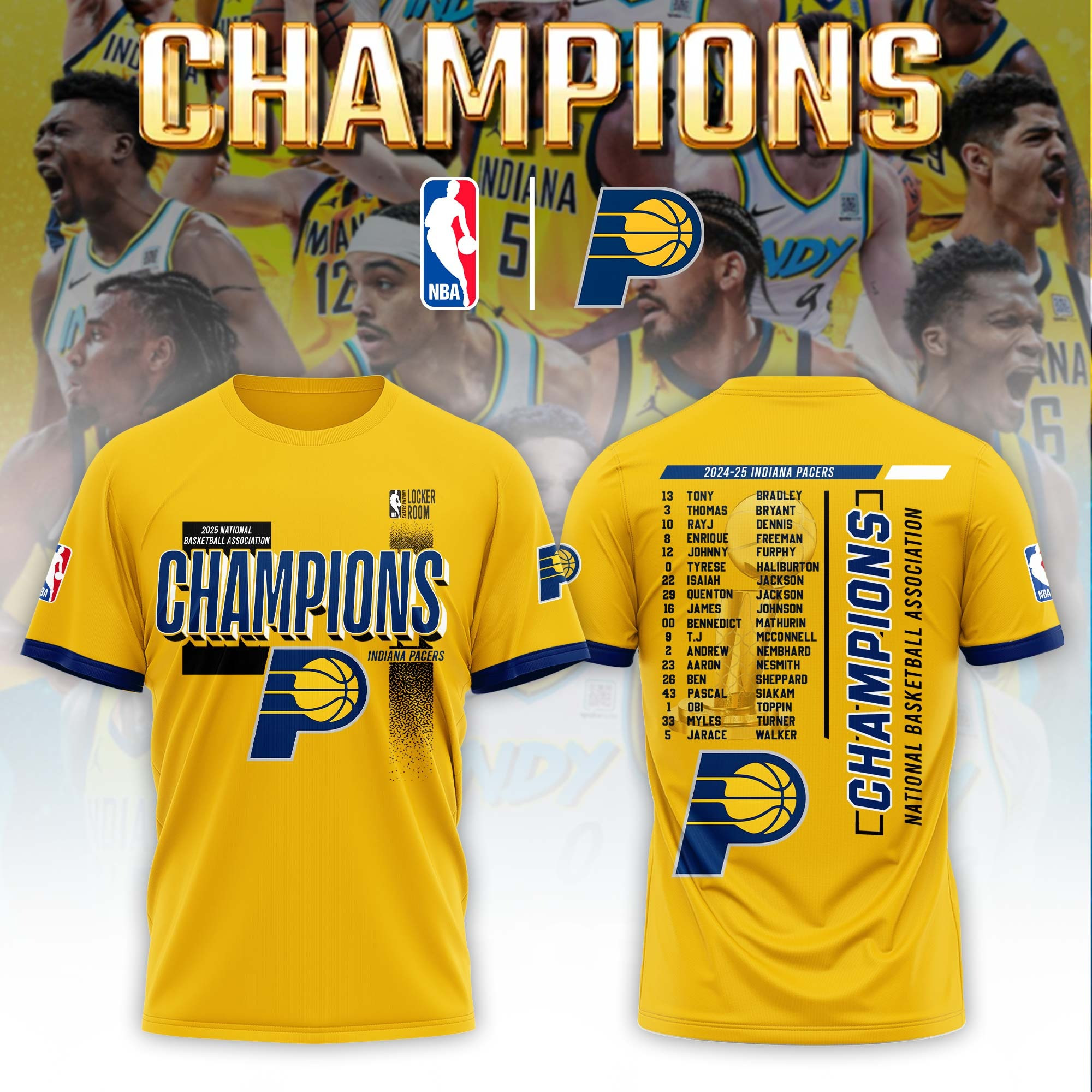 Indiana Pacers 2025 NBA Champions T-Shirt Best Gifts For Basketball Fans