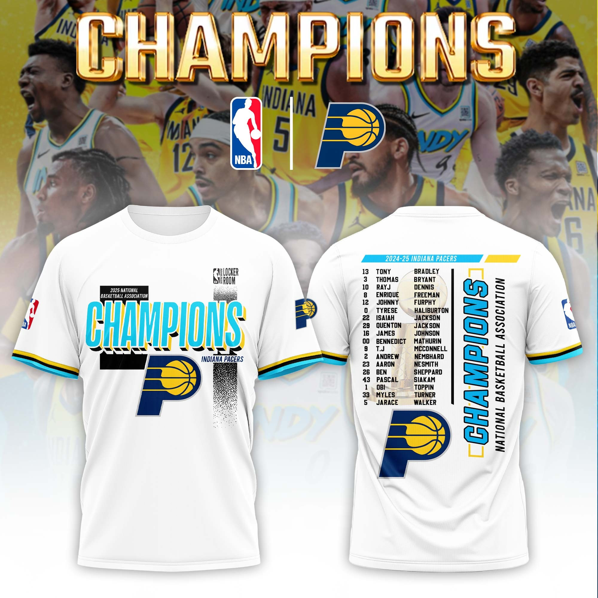 Indiana Pacers 2025 NBA Champions T-Shirt Gifts For The Basketball Enthusiast