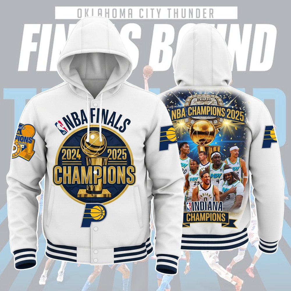Indiana Pacers 2025 NBA Finals Champions Hoodie Jacket Pacers Merch Unique Basketball Gifts For Fans