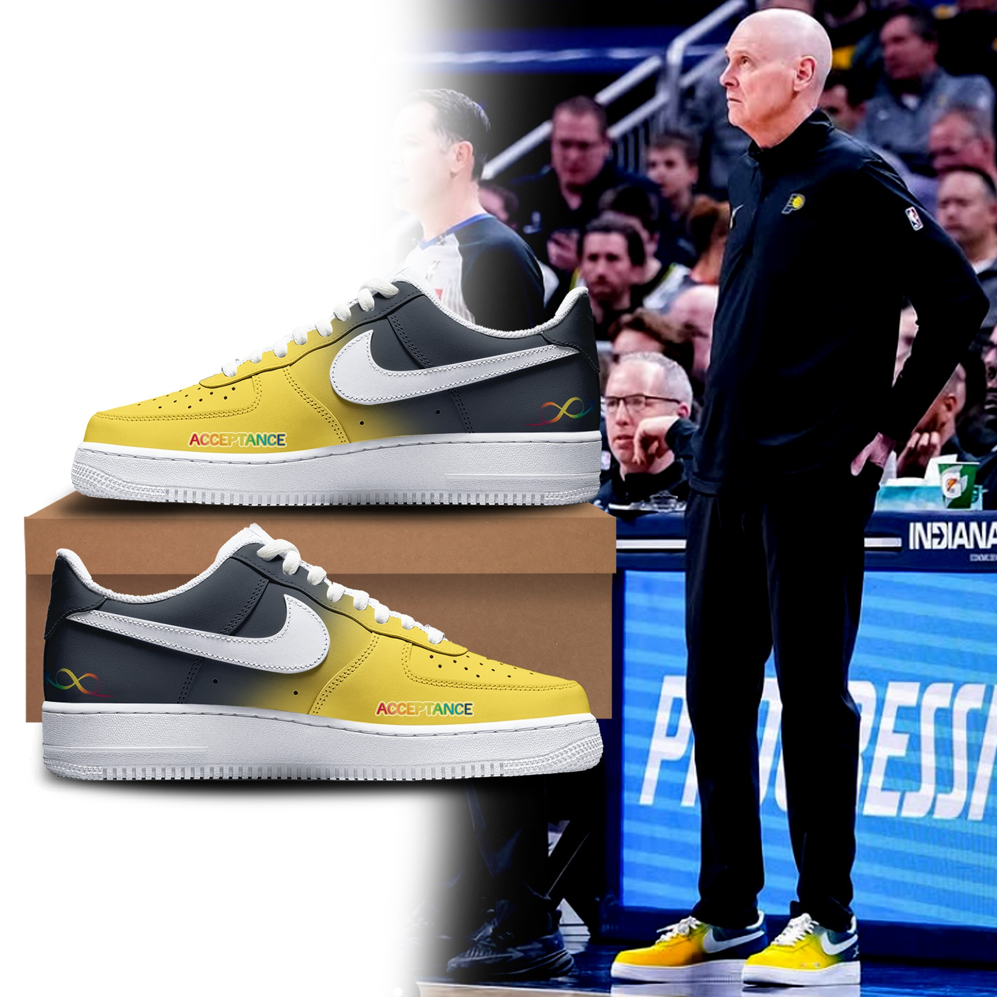 Indiana Pacers Autism Awareness Air Force 1 Shoes Sneakers Merch Basketball Fan Gift Ideas