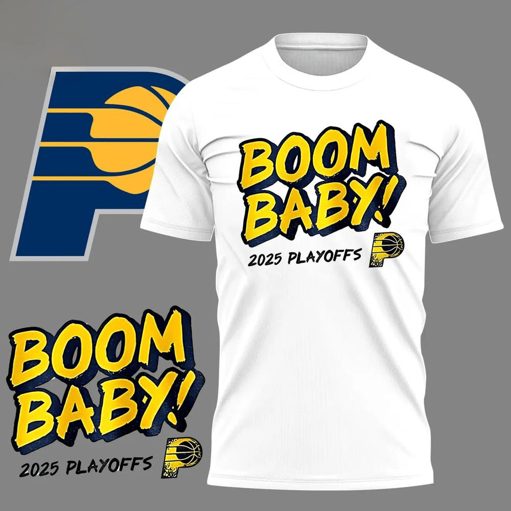 Indiana Pacers Booom Baby Playoffs 2025 T-Shirt Gifts For Basketball Fan
