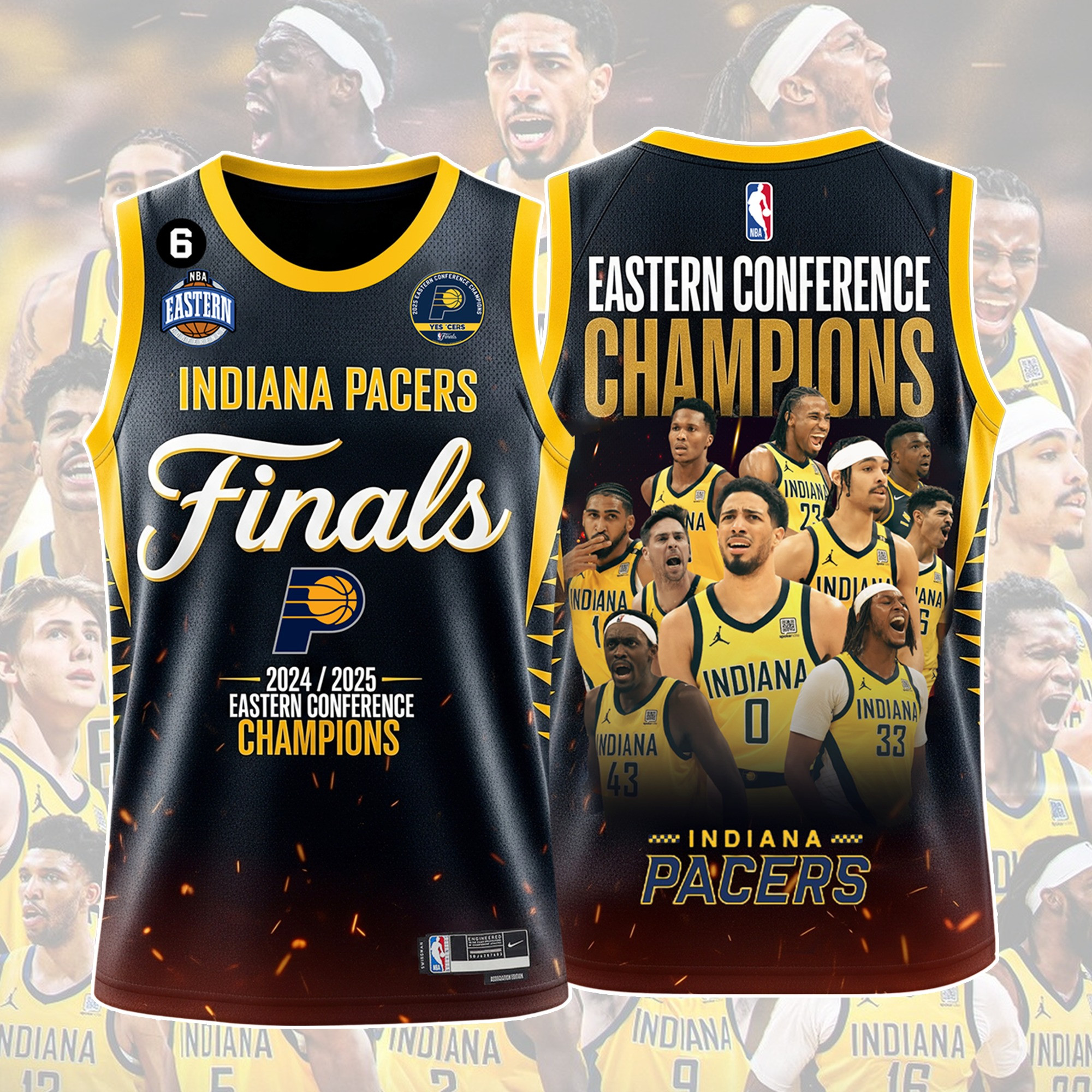 Indiana Pacers Eastern Conference 2025 Champions Merch Jersey Basketball Fan Best Gifts