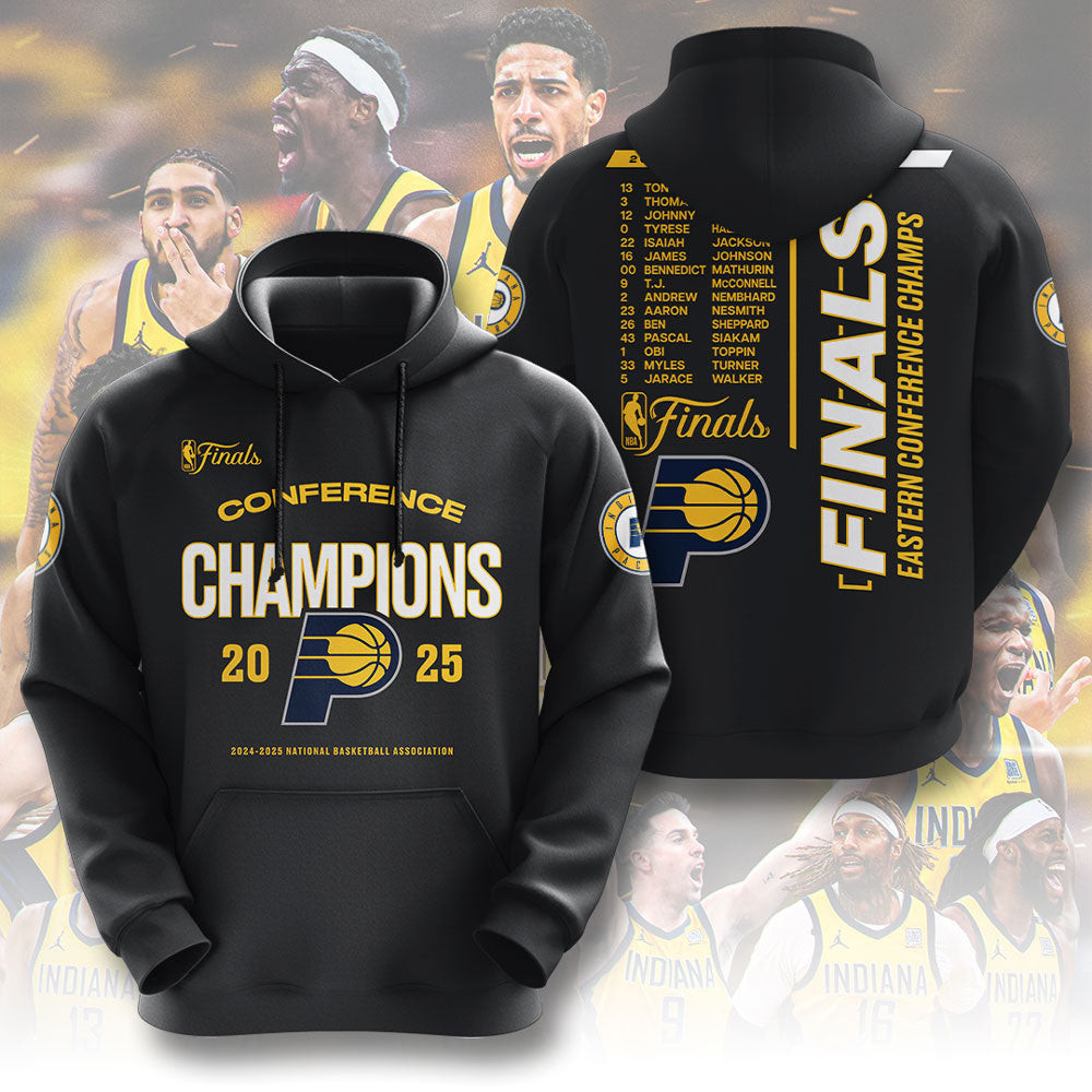 Indiana Pacers Fanatics Eastern Champions Hoodie 2025 Basketball Enthusiast Gifts