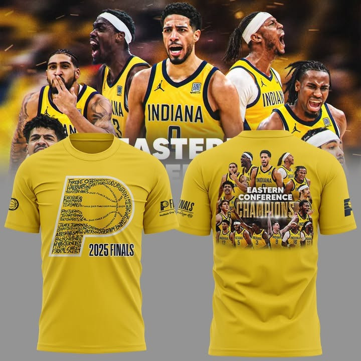 Indiana Pacers Final NBA 2025 Eastern Conference Champions Shirt Yellow Clothing Unique