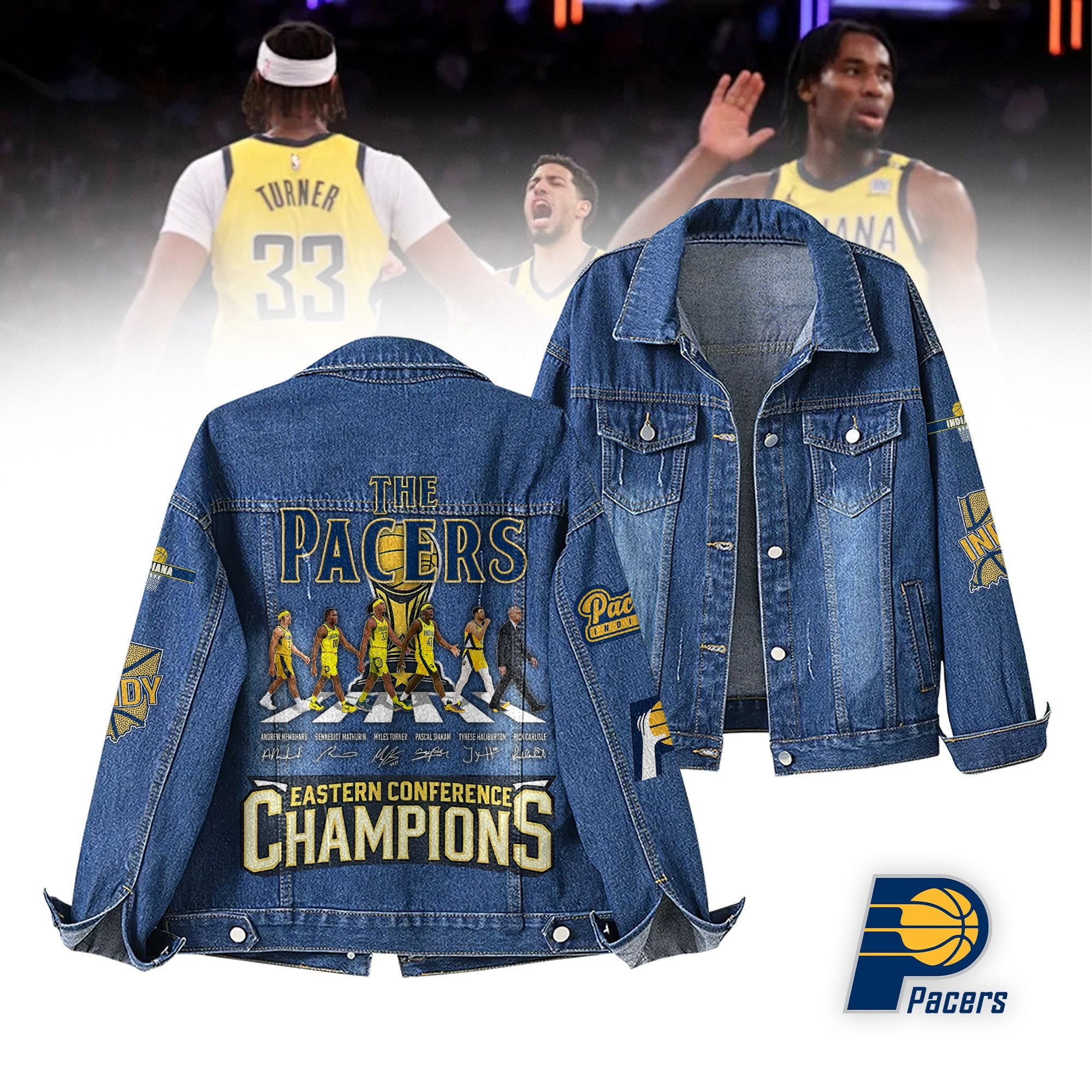 Indiana Pacers Forever Denim Jacket Real Fans Count Years Best Gift For NBA Basketball Fans