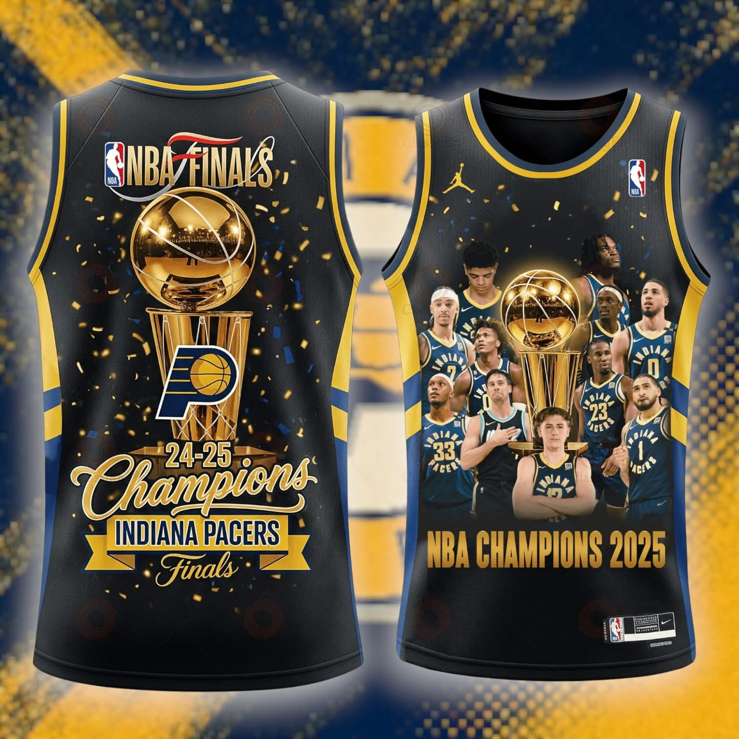 Indiana Pacers NBA 2025 Final Champions Merch Jersey Basketball Fan Clothing Gifts