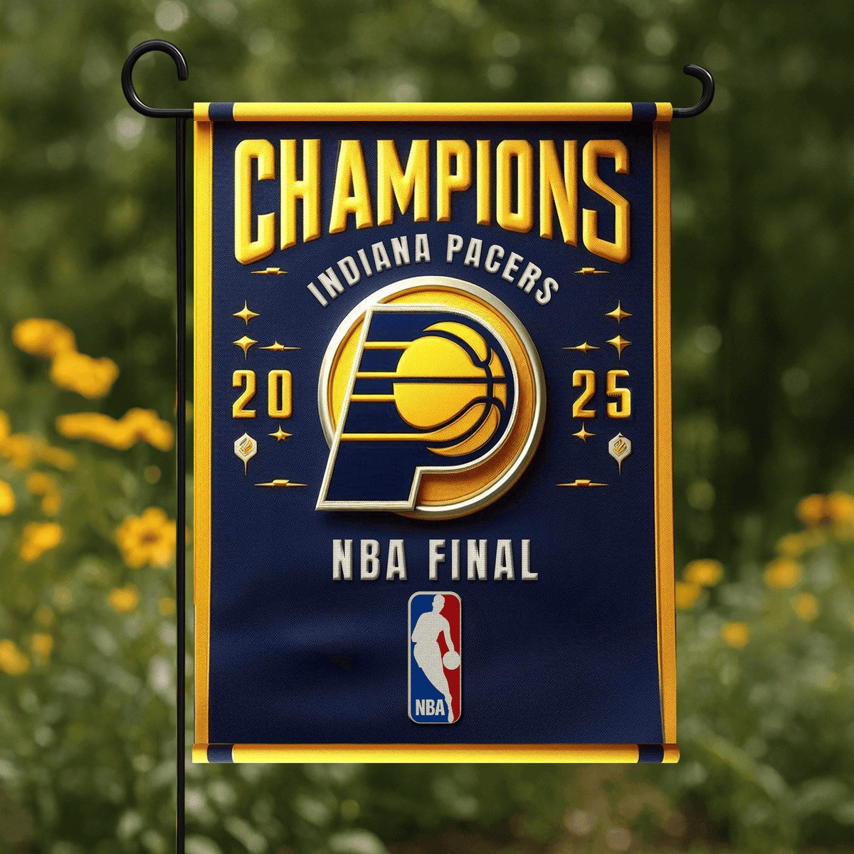 Indiana Pacers NBA Final Gold In 2025 Garden Flag Best Gift For A Basketball Fan