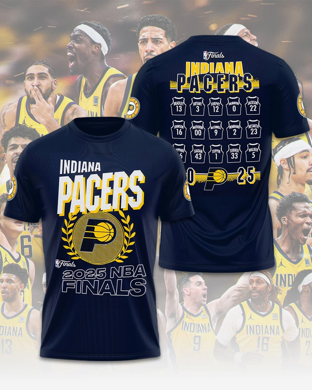 Indiana Pacers Squad NBA 2025 Final Merch T-Shirt Basketball Lovers Fan Clothing Gifts