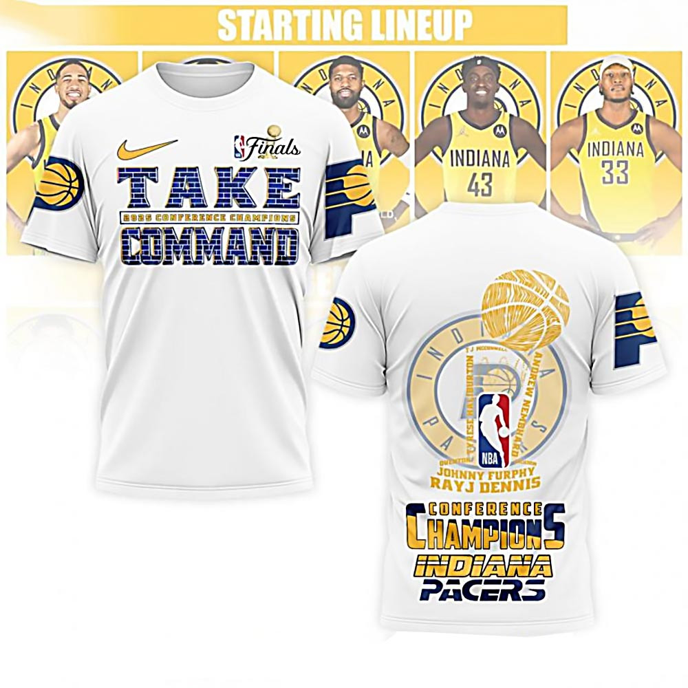 Indiana Pacers Take Command Conference Champions 2025 T-Shirt Gifts For Basketball Fan