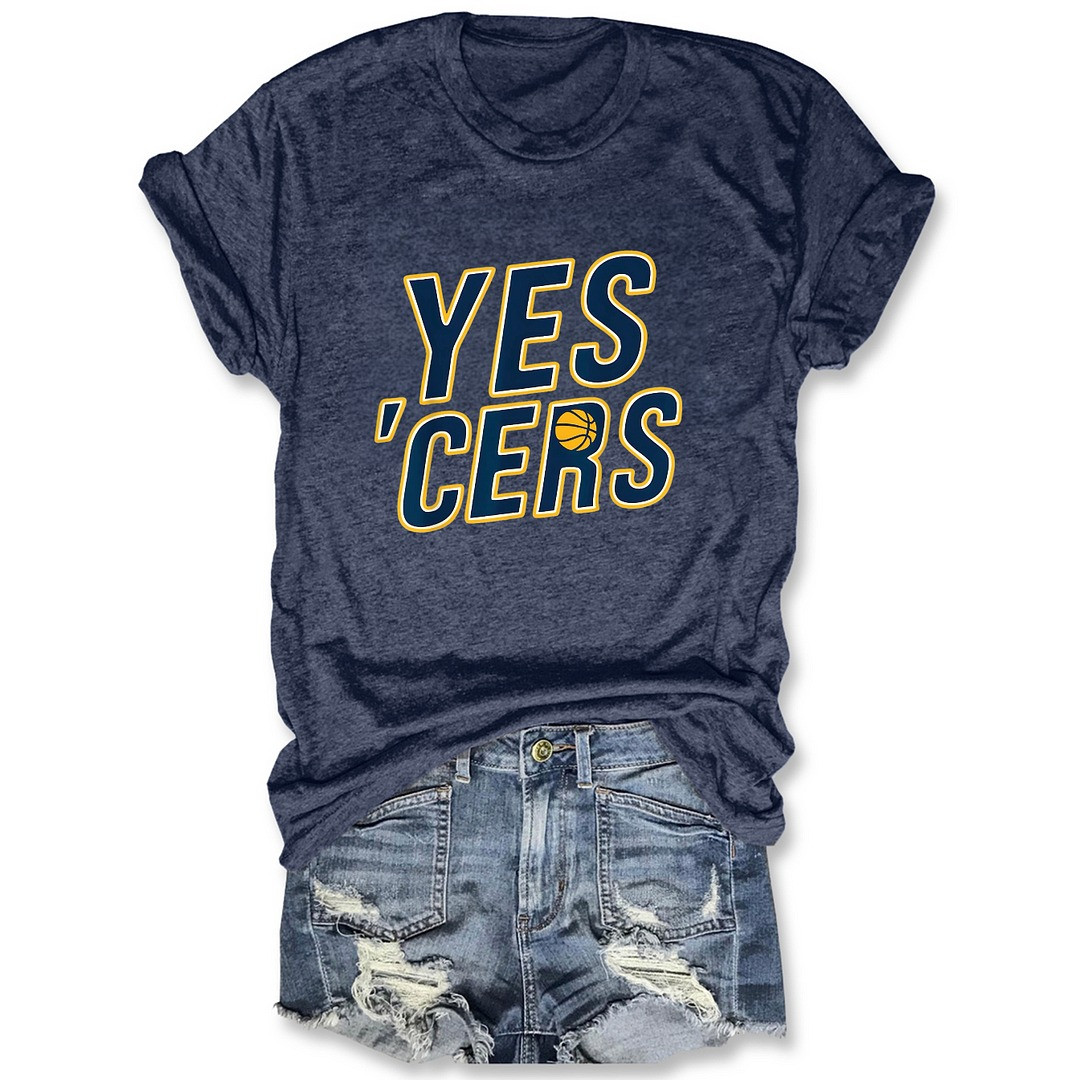 Indiana Pacers Yes 'Cers Women's T-Shirt Basketball Lovers Fan Merch Apparel Gifts