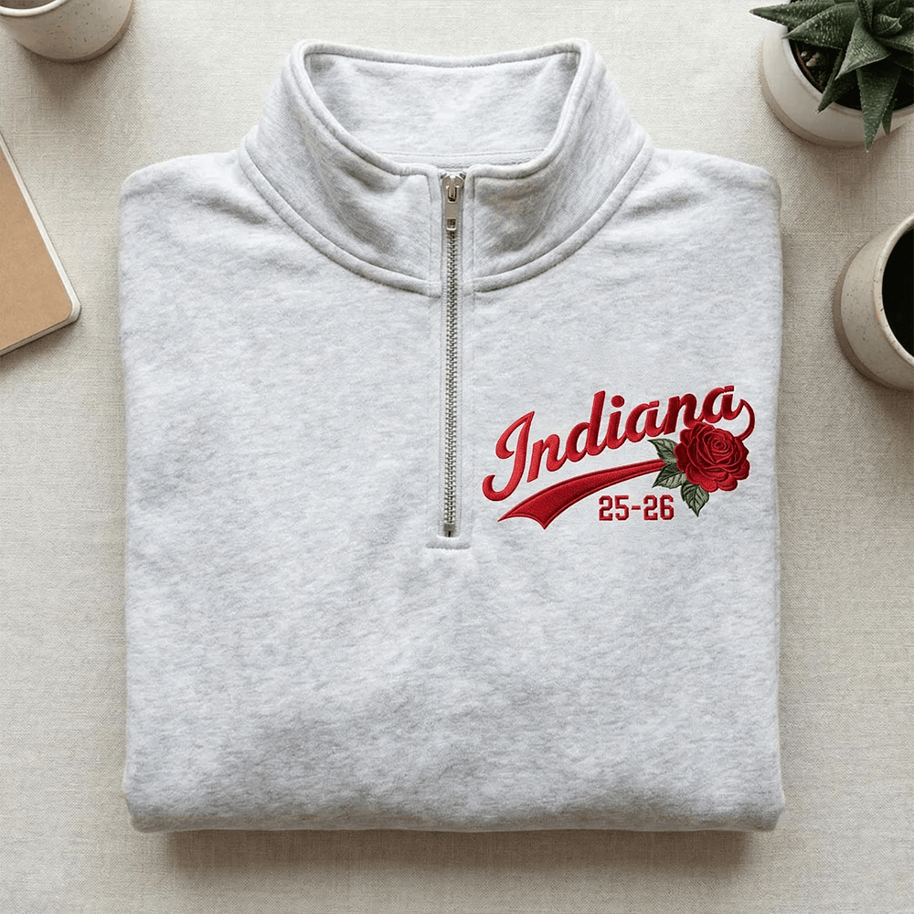 Indiana Rose Bowl 25 26 Zip Sweatshirt IU Football National Champions Merch Fan Gear