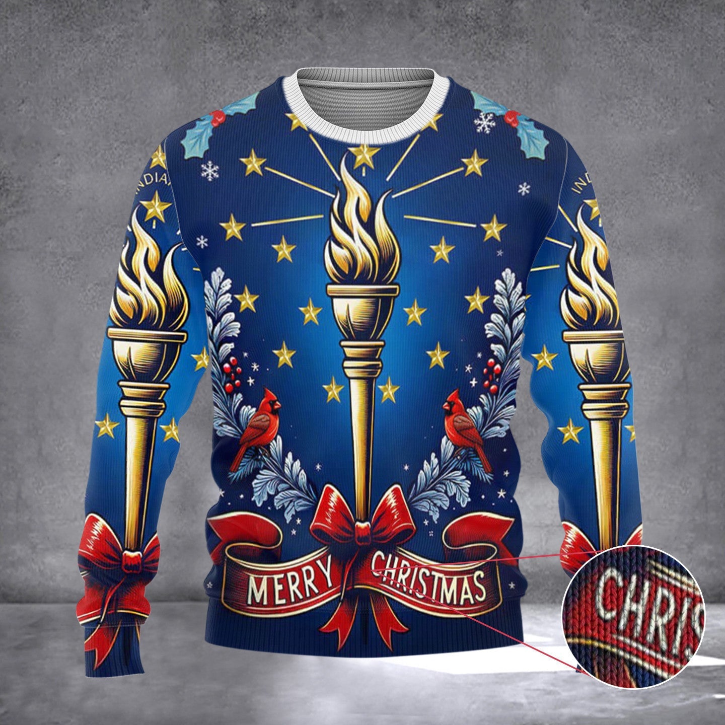 Indiana State Merry Christmas Sweater Torch And Stars Indiana Sweater 2024 Christmas Gifts Indiana State Merry Christmas Sweater Torch And Stars Indiana Sweater 2024 Christmas Gifts
