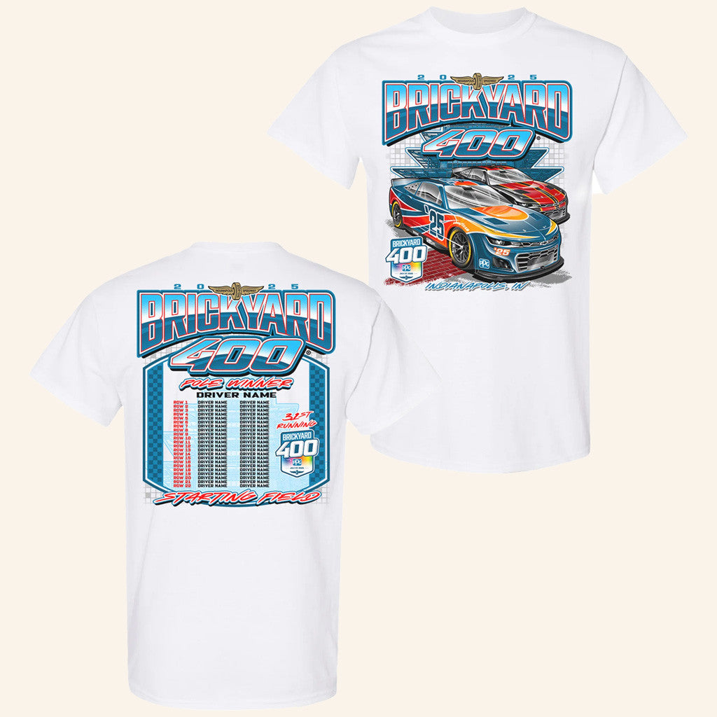 Indianapolis Motor Speedway Merch 2025 Brickyard 400 Starting Field T-Shirt Fan Gifts Indianapolis Motor Speedway Merch 2025 Brickyard 400 Starting Field T-Shirt Fan Gifts