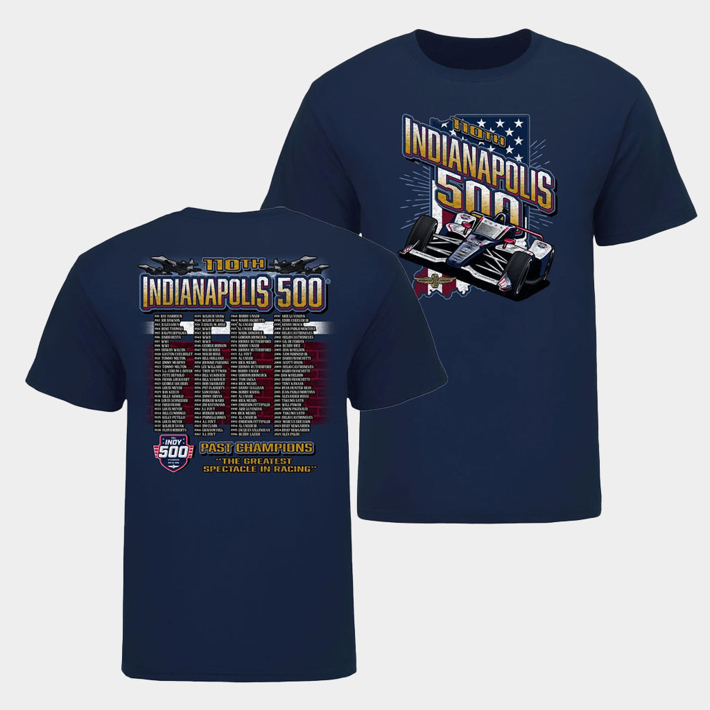 Indianapolis Motor Speedway Merch 2026 Indianapolis 500 Past Champions T-Shirt Gifts For Dad-1