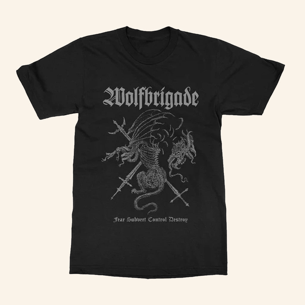Indie Merch Wolfbrigade Fear Subvert Control Destroy T-Shirt Present For Him Indie Merch Wolfbrigade Fear Subvert Control Destroy T-Shirt Present For Him