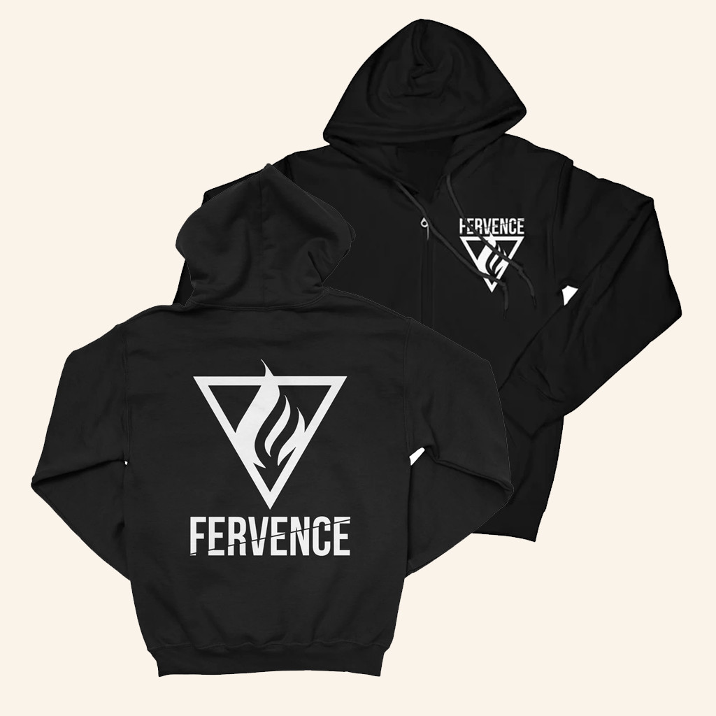 Indiemerch Merch Fervence Logo Zip Hoodie Present For Husband Indiemerch Merch Fervence Logo Zip Hoodie Present For Husband