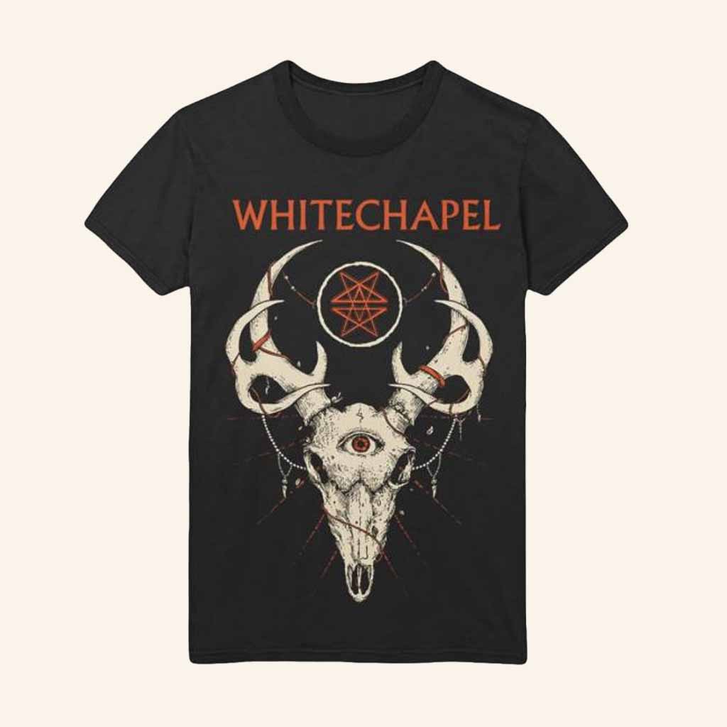 Indiemerch Merch Whitechapel Deer Skull T-Shirt Birthday Present For Dad Indiemerch Merch Whitechapel Deer Skull T-Shirt Birthday Present For Dad