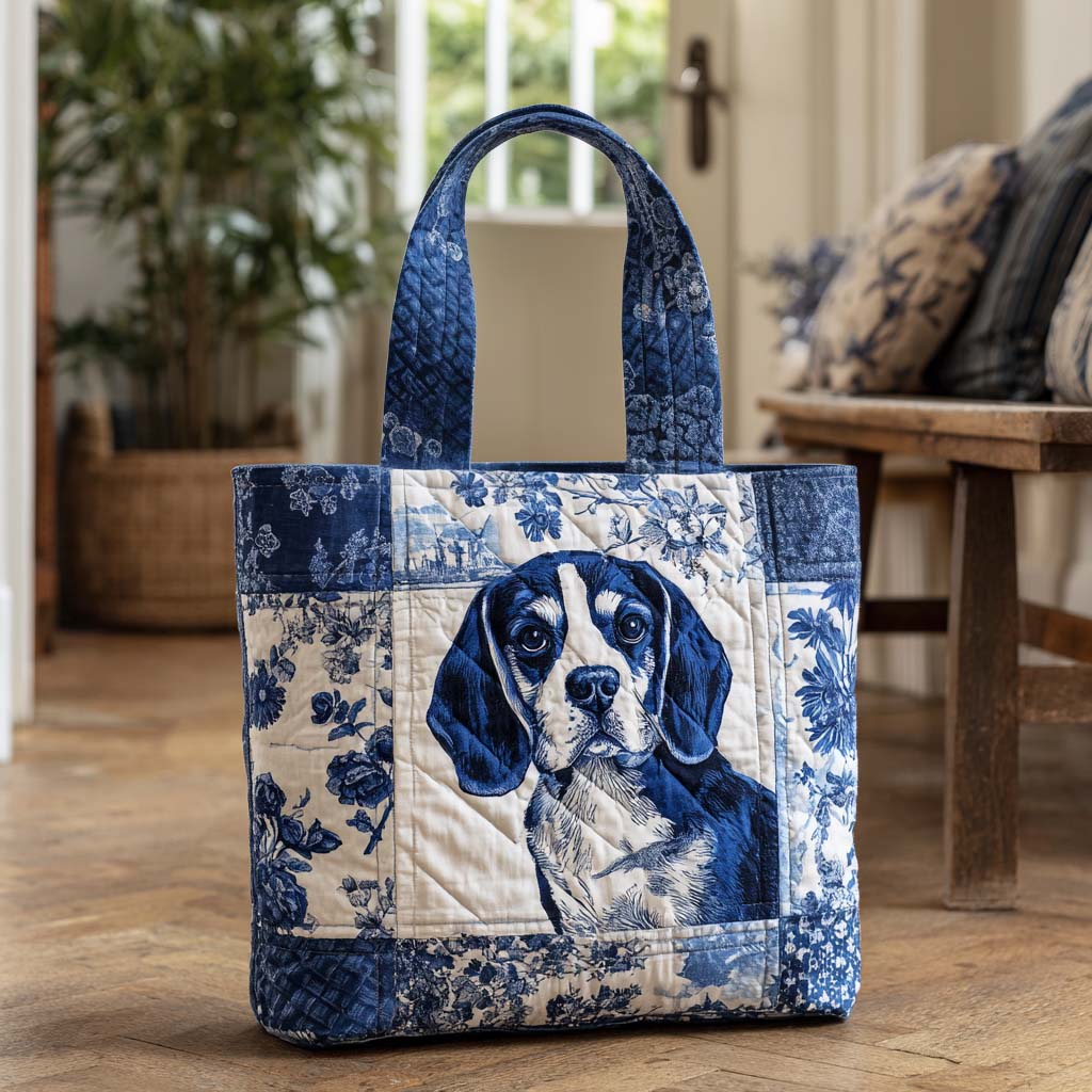 Indigo Beagle Spirit Quilted Tote Bag Cute Gifts For Dog Lovers Owners