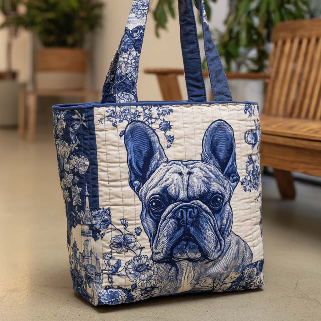 Indigo Bulldog Bold Quilted Tote Bag Dog Themed Gifts