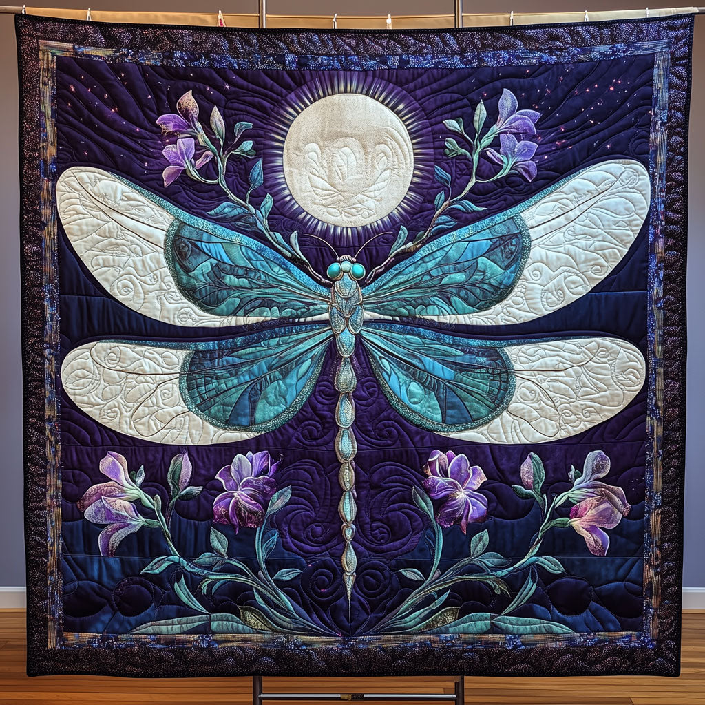 Indigo Night Dragonfly Quilt Comfortable Microfiber Quilt Blanket for Everyday Use
