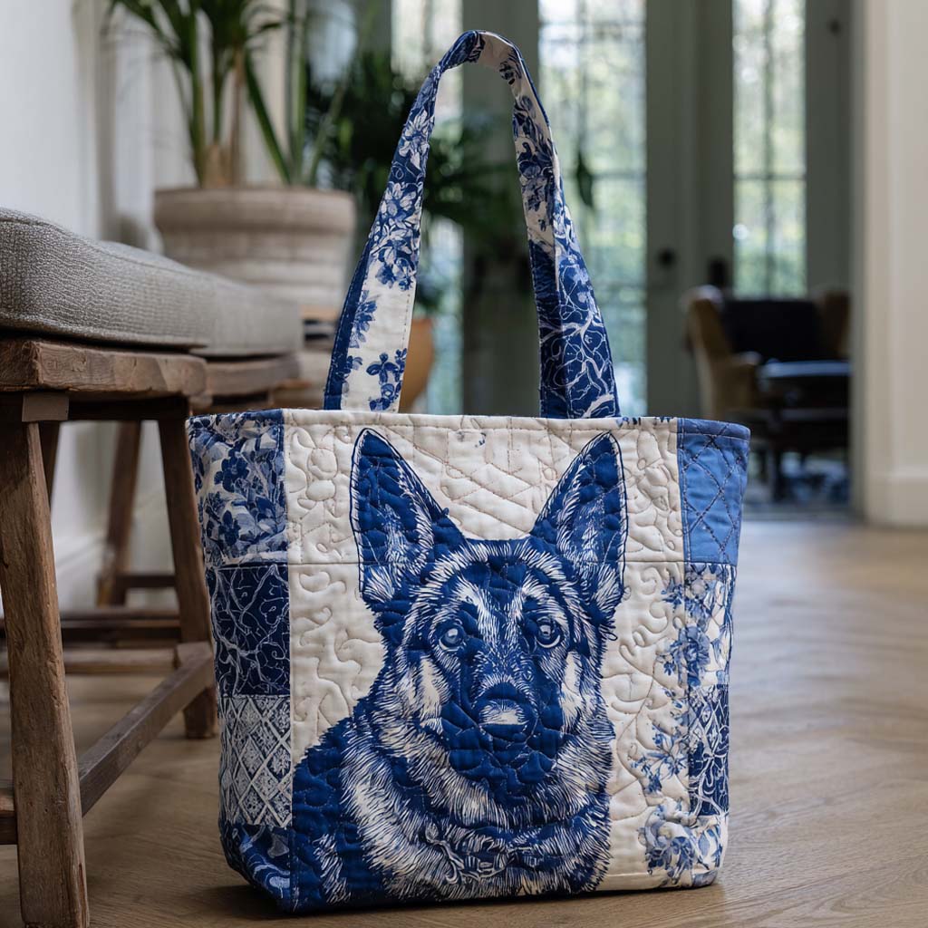 Indigo Shepherd Pride Quilted Tote Bag Dog Person Gifts