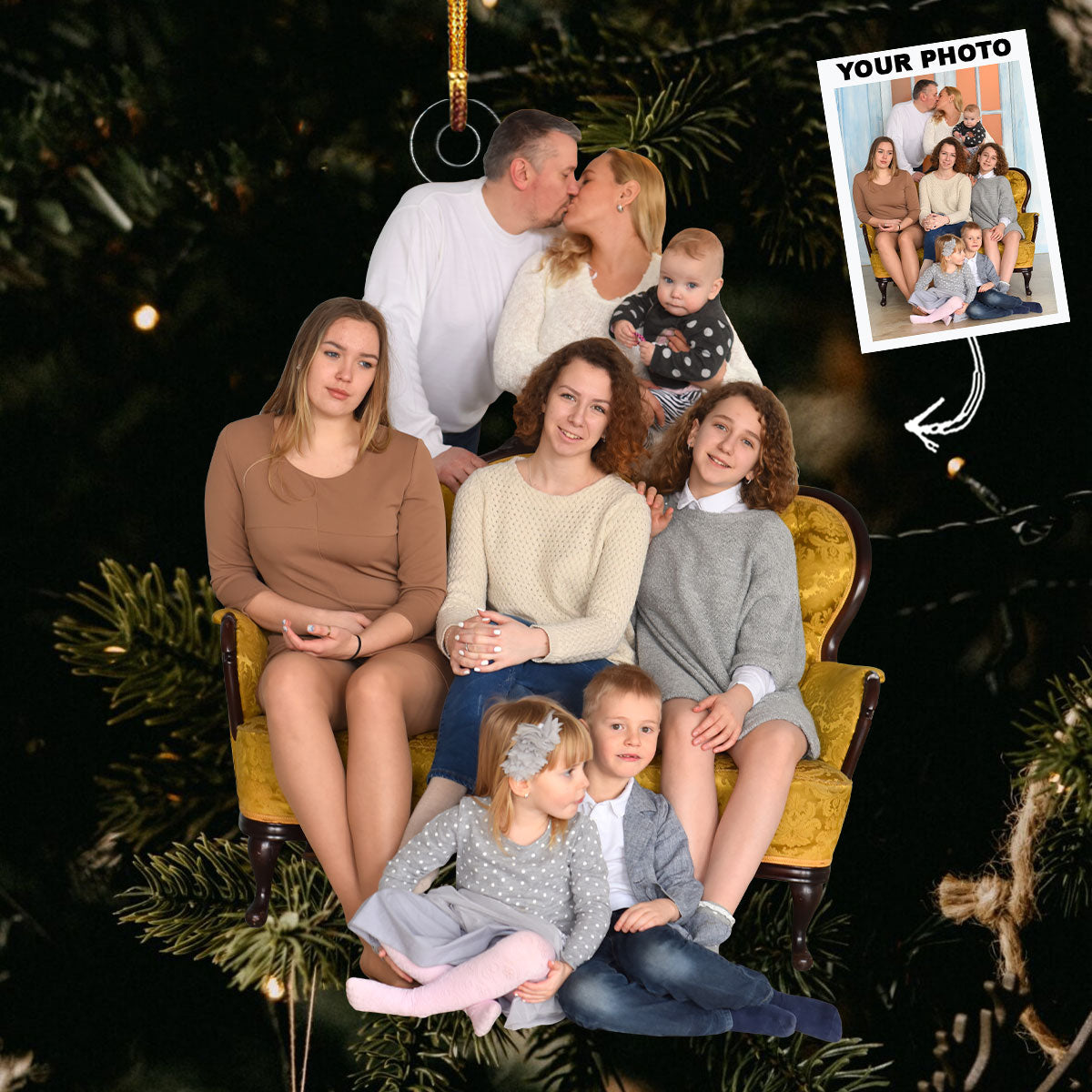 Indoor Smiles Personalized Photo Mica Ornament Gift For Family Family Members