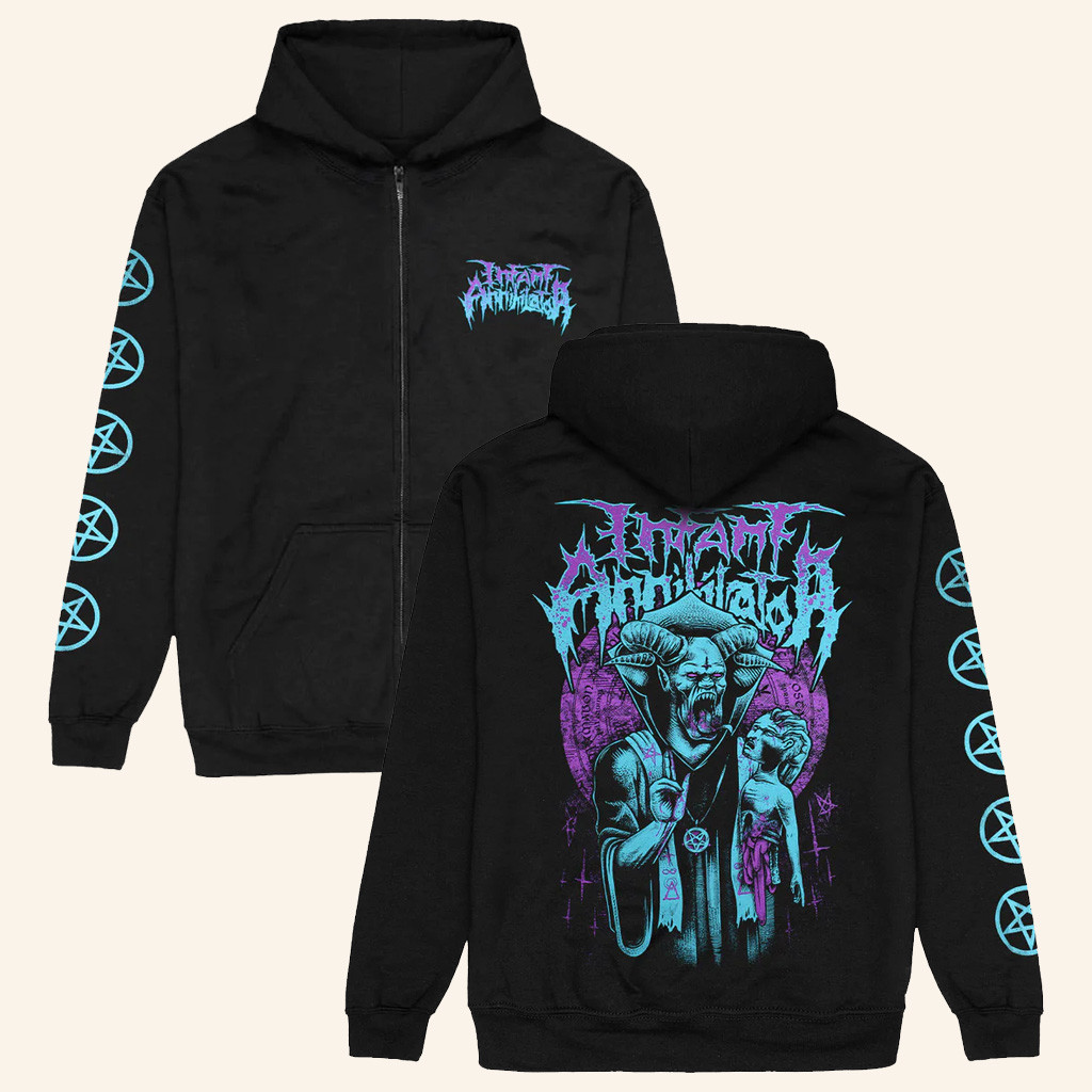 Infant Annihilator Merch Demon Zip Hoodie Black Gifts For Band Fans