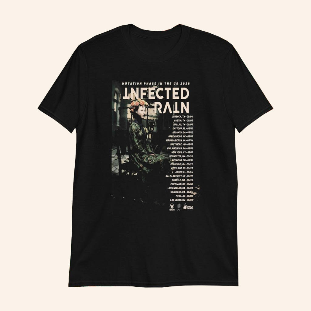 Infected Rain Merch Mutation Phase In The US 2026 Tour T-Shirt Gifts For Music Fans