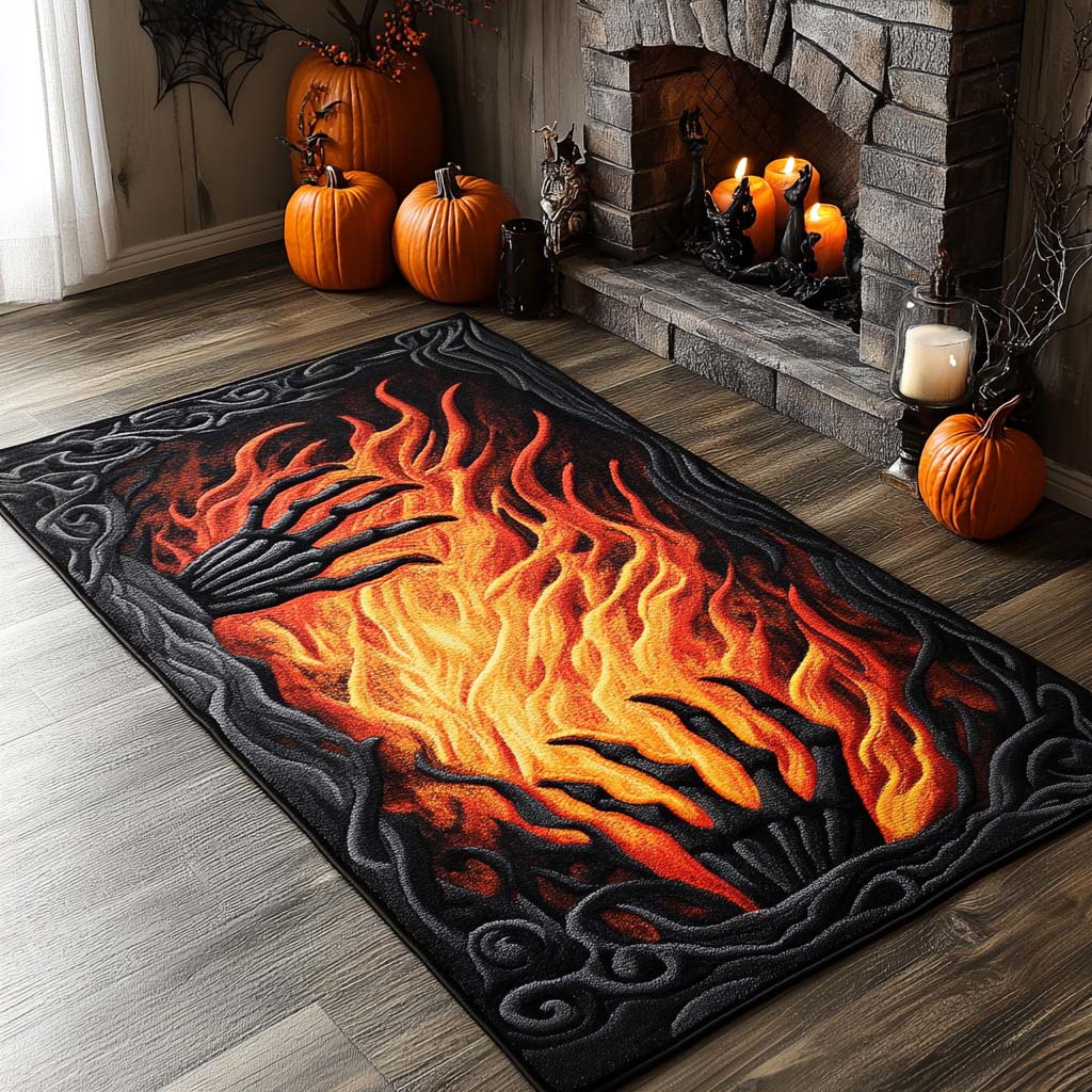 Infernal Grasp Area Rug House Decor Items Halloween Birthday Gifts