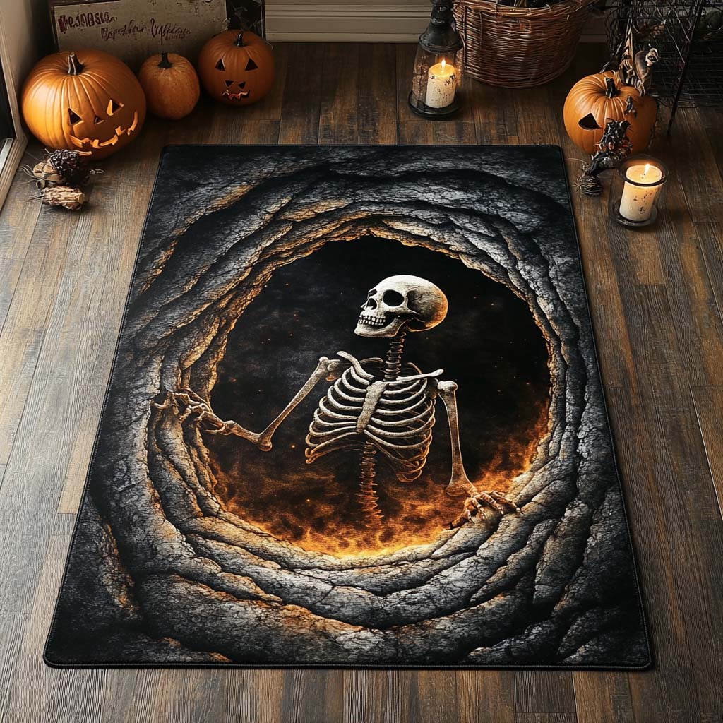 Inferno Bones Area Rug Home Decor Items Halloween Gift Ideas