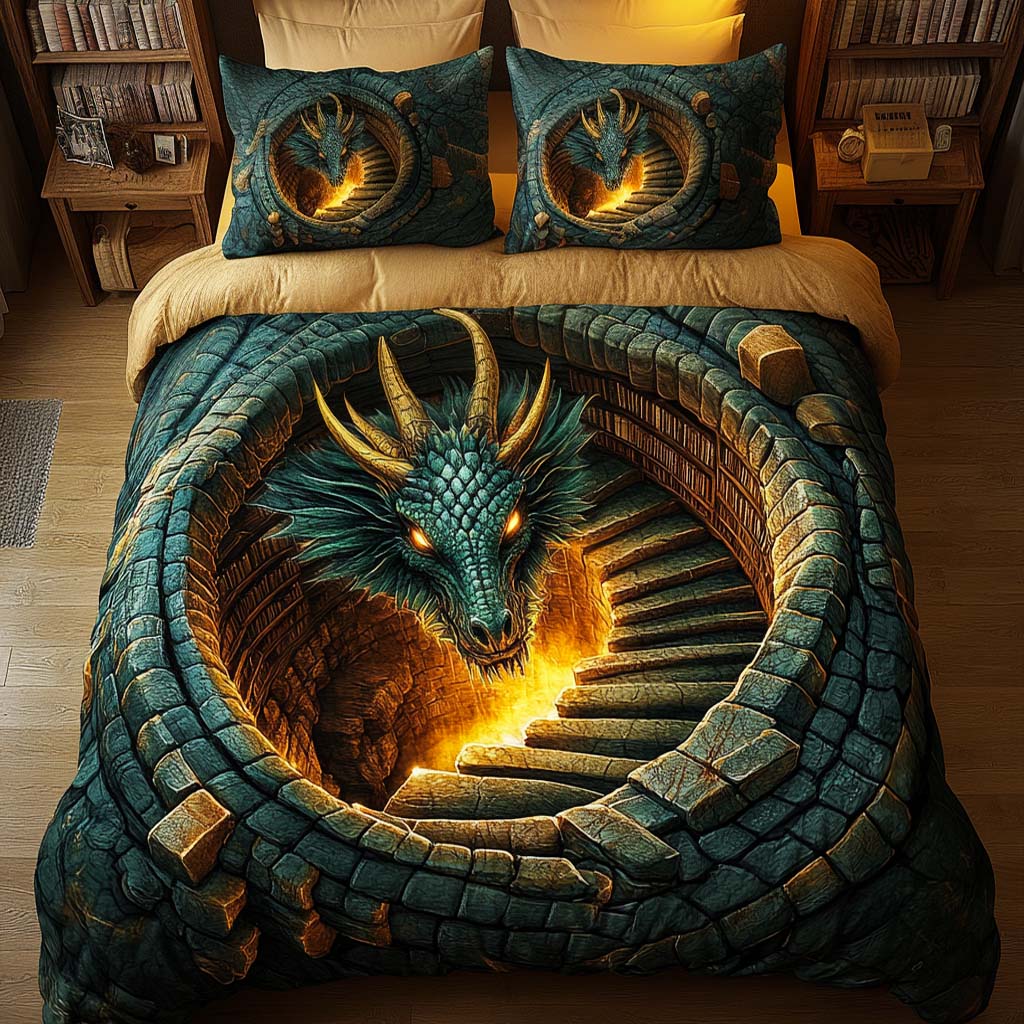 Inferno Descent Quilted Bedding Set Bedspread Set Gifts For People Who Like Books