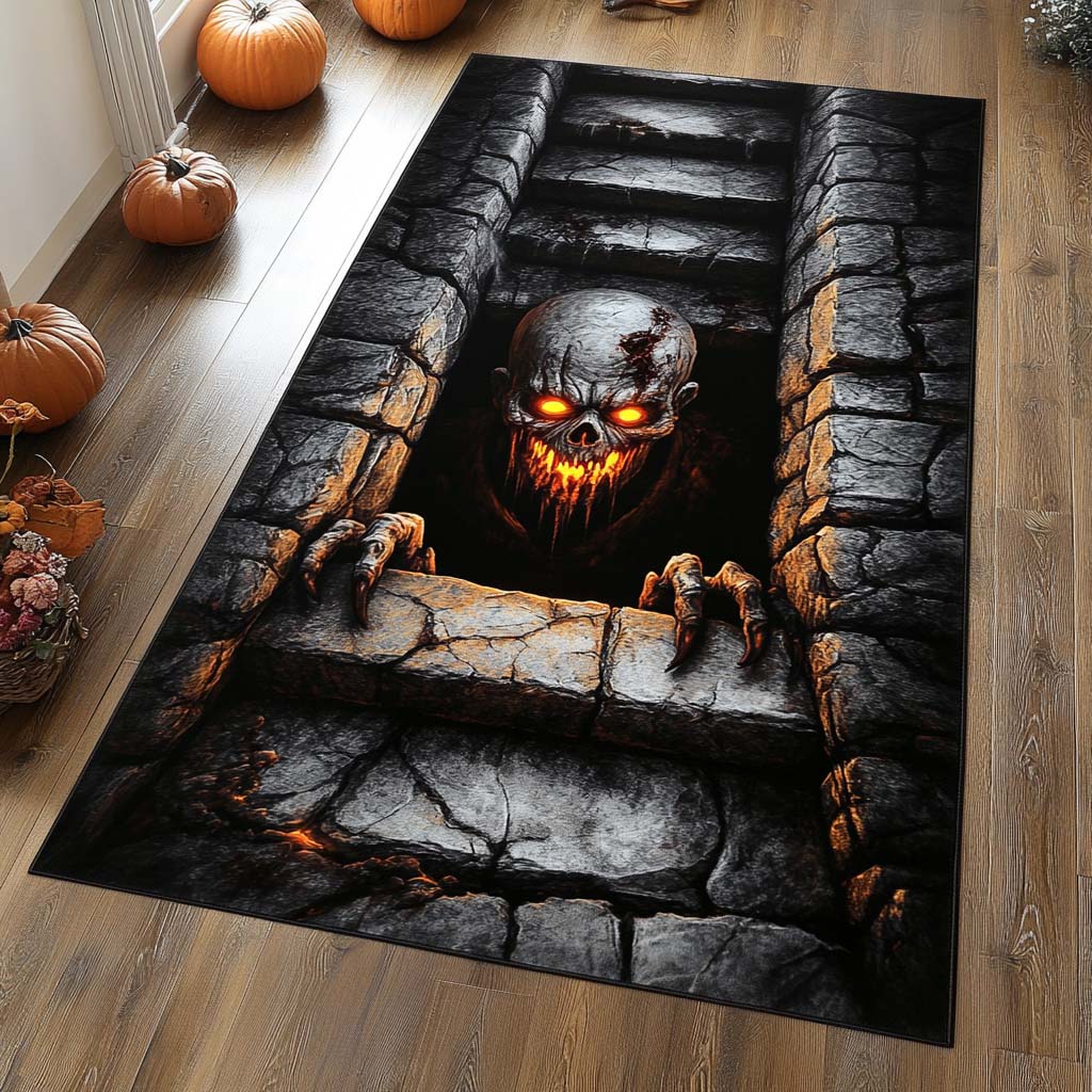 Inferno Fiend Area Rug Entryway Rug Ideas Halloween Gift Ideas For Adults
