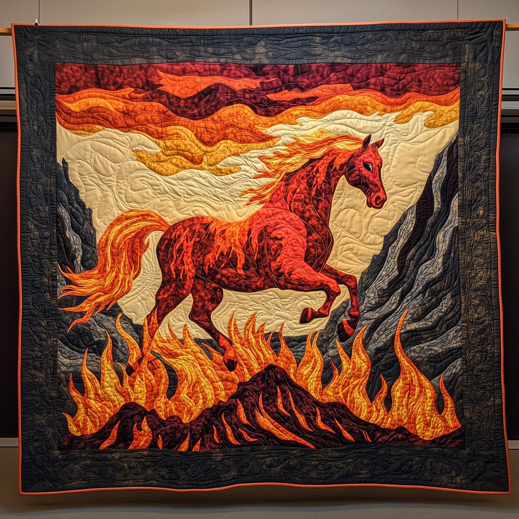Inferno Rider Horse Quilt Blanket King Blanket Family Christmas Presents