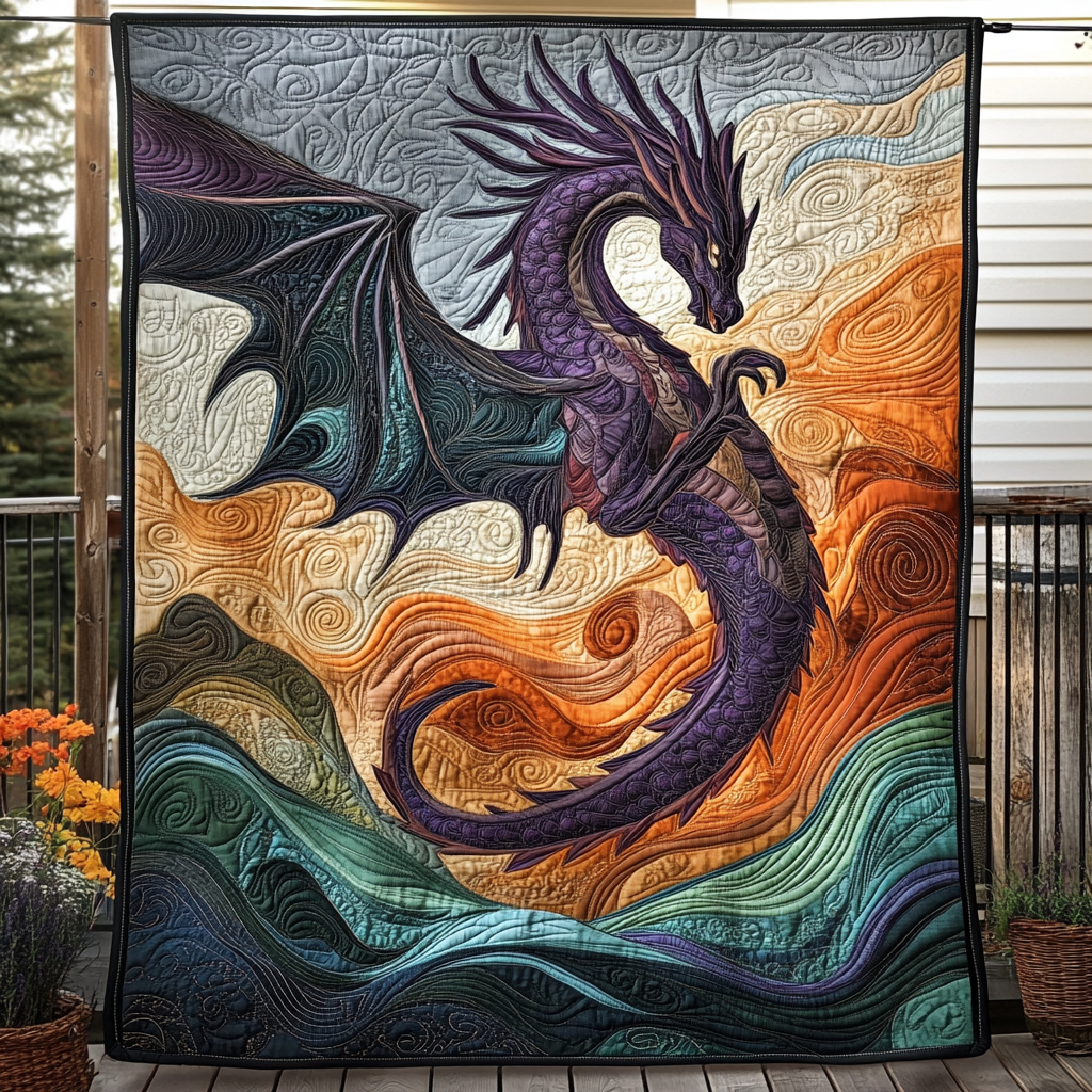 Inferno Sovereign Quilted Blanket Gift For Dragon Lover